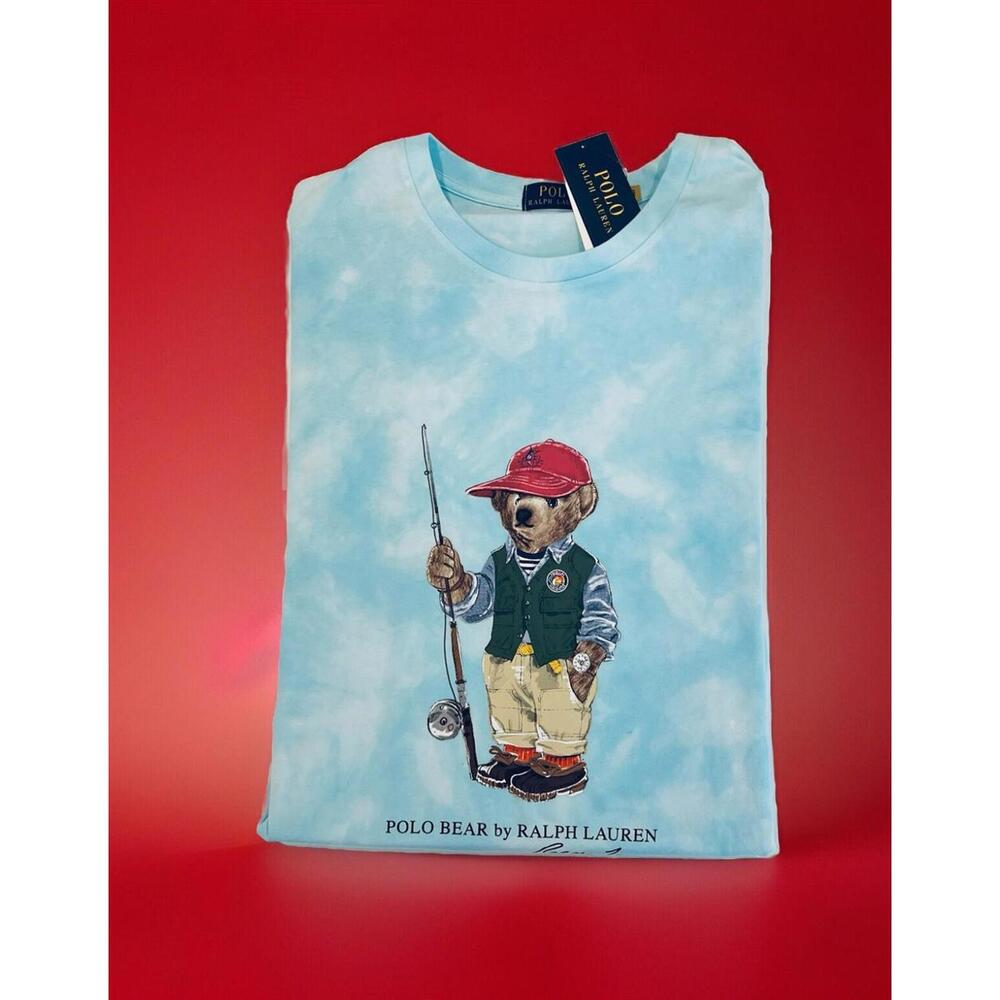 $98 Polo Ralph Lauren Big & Tall  FISHING BEAR Graphic T-Shirt SIZE 4XB Blue